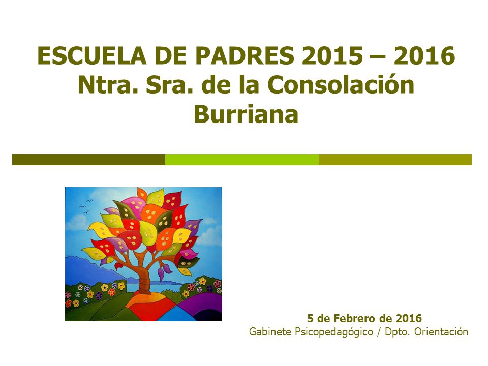 ESCUELA DE PADRES 2015 – 2016 Ntra. Sra. de la Consolación Burriana