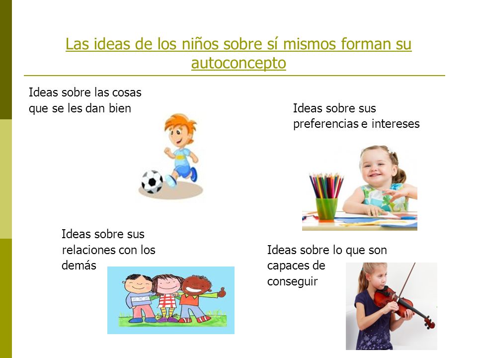 Las ideas de los niños sobre sí mismos forman su autoconcepto