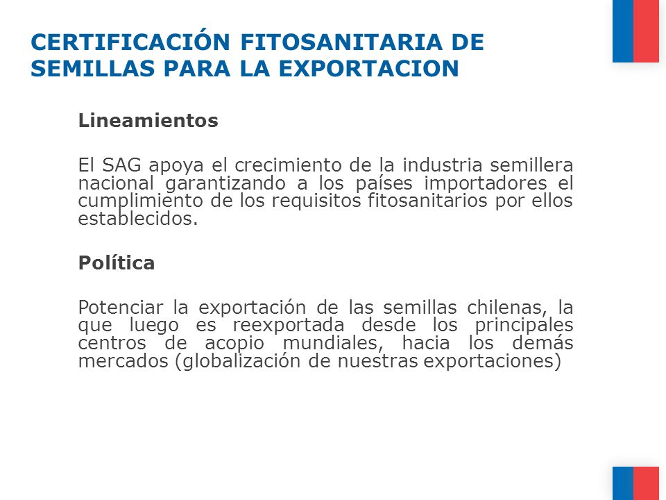 CERTIFICACIÓN FITOSANITARIA DE SEMILLAS PARA LA EXPORTACION