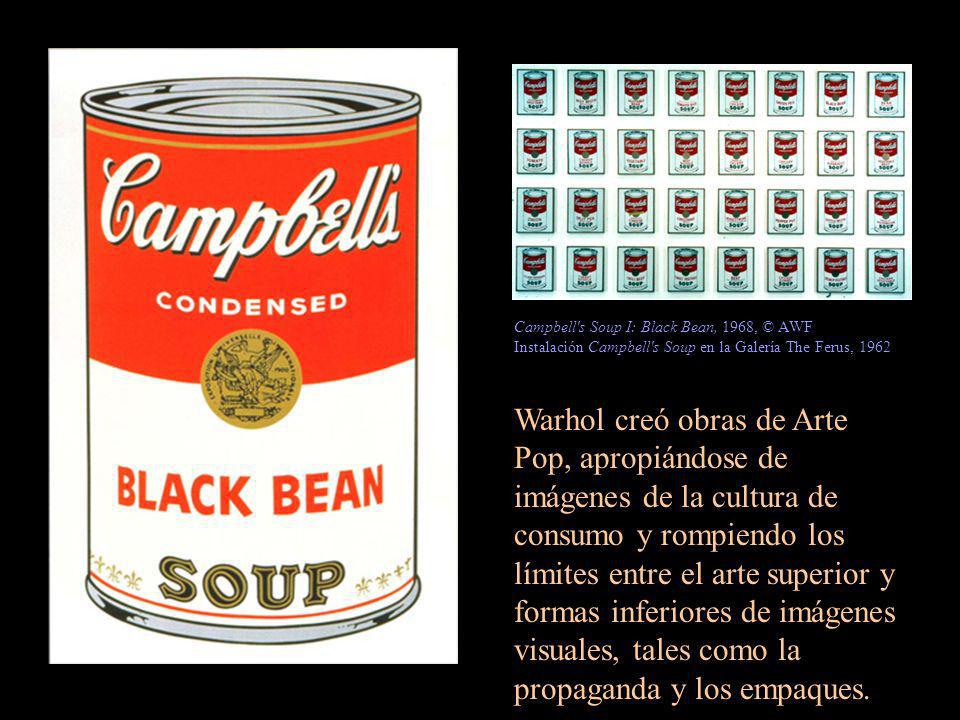 Campbell s Soup I: Black Bean, 1968, © AWF Instalación Campbell s Soup en la Galería The Ferus, 1962