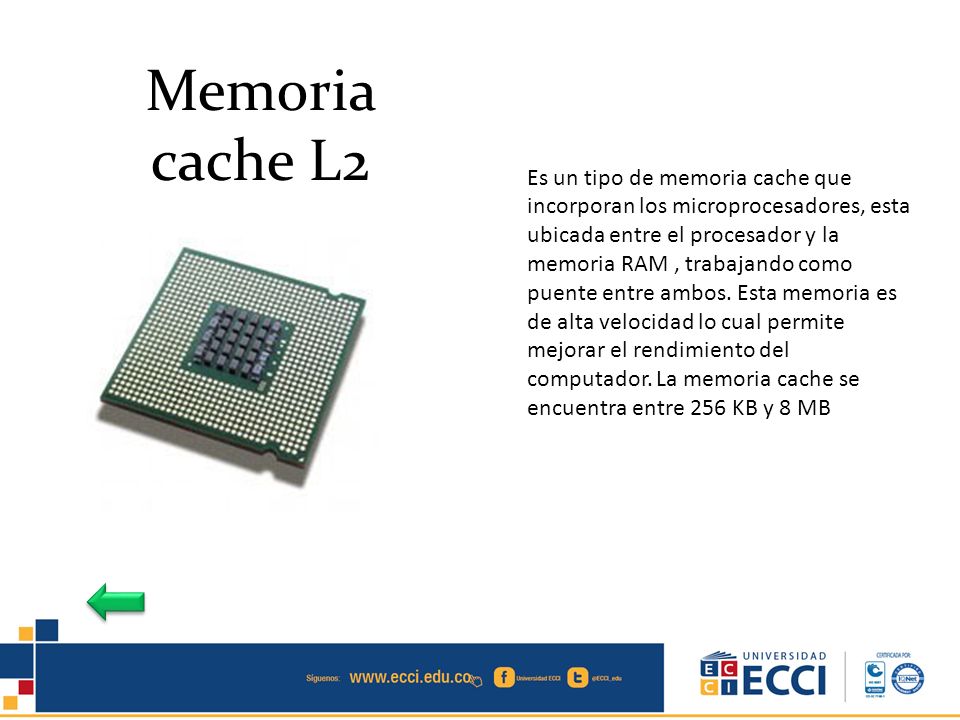 Es un tipo de memoria cache que incorporan los microprocesadores, esta ubicada entre el procesador y la memoria RAM , trabajando como puente entre ambos. Esta memoria es de alta velocidad lo cual permite mejorar el rendimiento del computador. La memoria cache se encuentra entre 256 KB y 8 MB