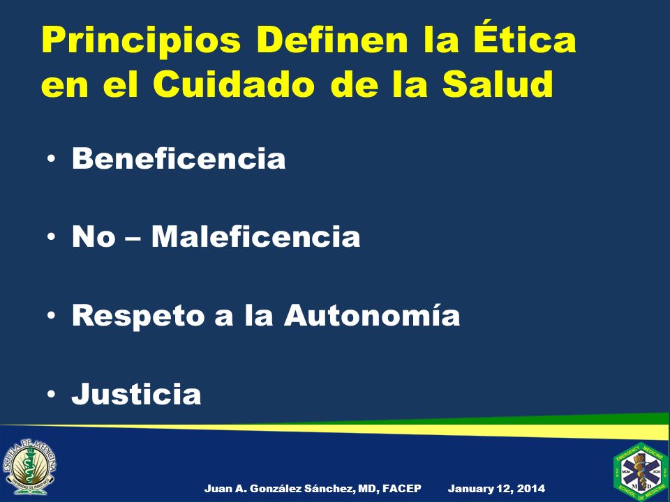 Principios Definen la Ética en el Cuidado de la Salud