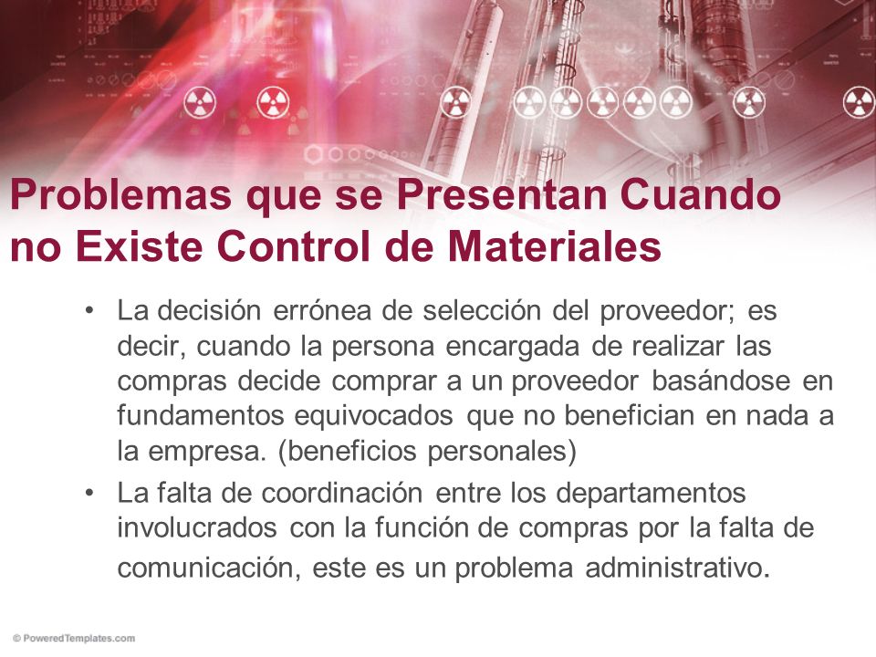 Problemas que se Presentan Cuando no Existe Control de Materiales