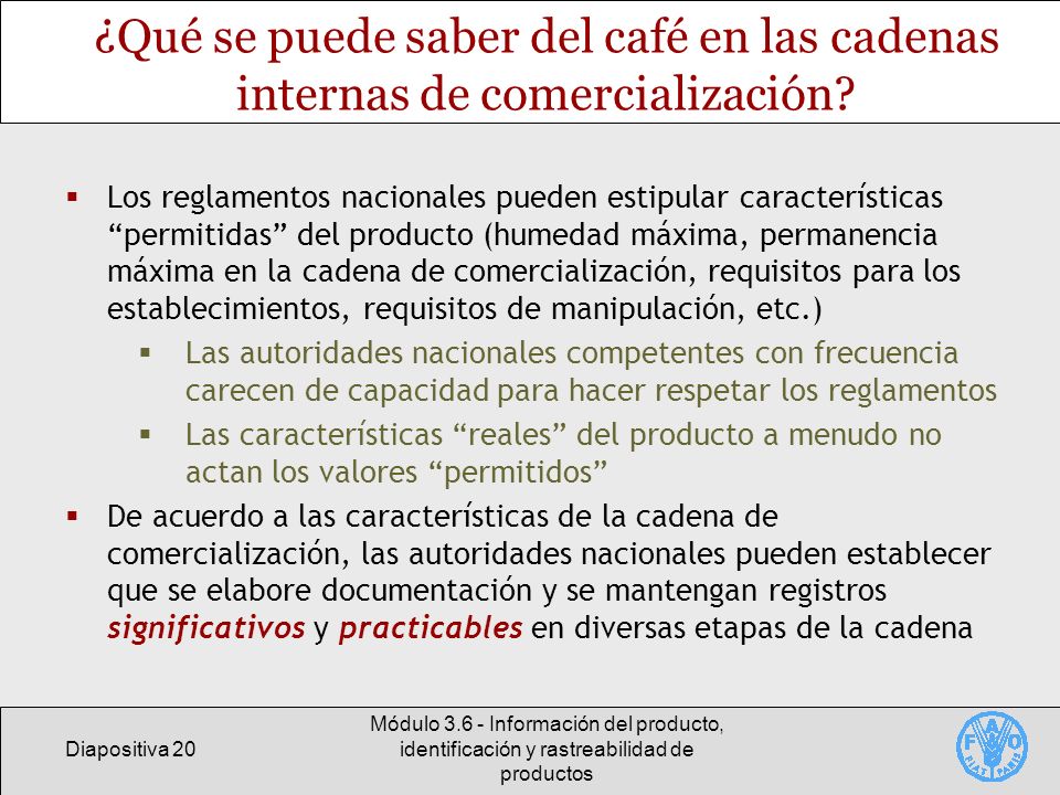 ¿Qué se puede saber del café en las cadenas internas de comercialización