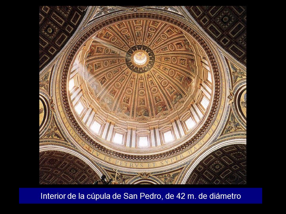 Interior de la cúpula de San Pedro, de 42 m. de diámetro