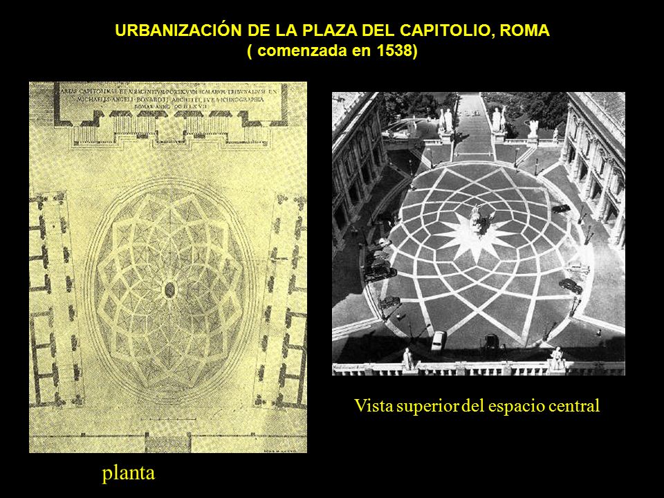 URBANIZACIÓN DE LA PLAZA DEL CAPITOLIO, ROMA ( comenzada en 1538)