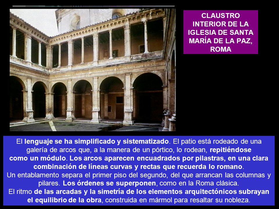 CLAUSTRO INTERIOR DE LA IGLESIA DE SANTA MARÍA DE LA PAZ, ROMA