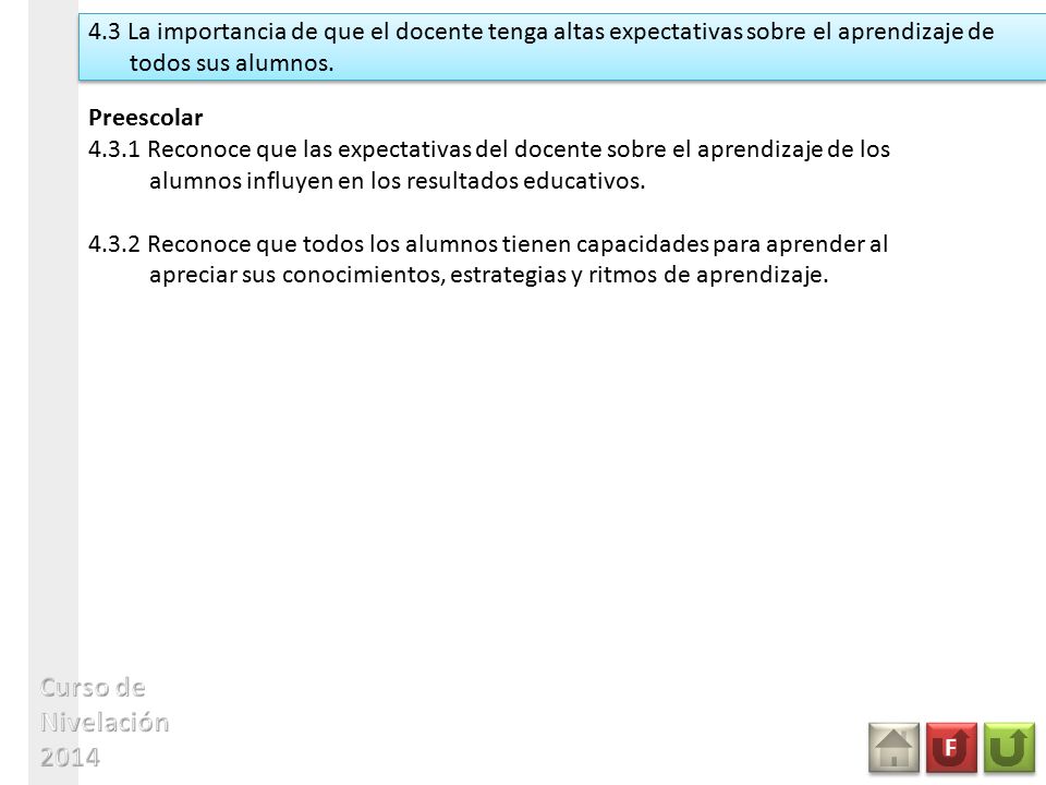 4.3 La importancia de que el docente tenga altas expectativas sobre el aprendizaje de todos sus alumnos.