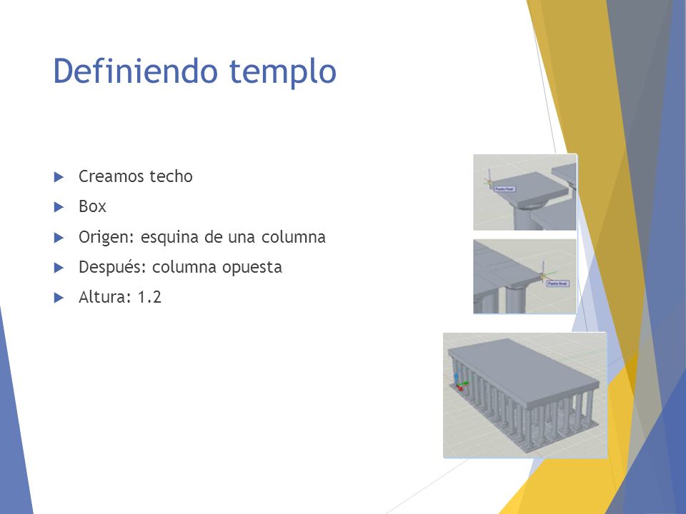 Definiendo templo Creamos techo Box Origen: esquina de una columna