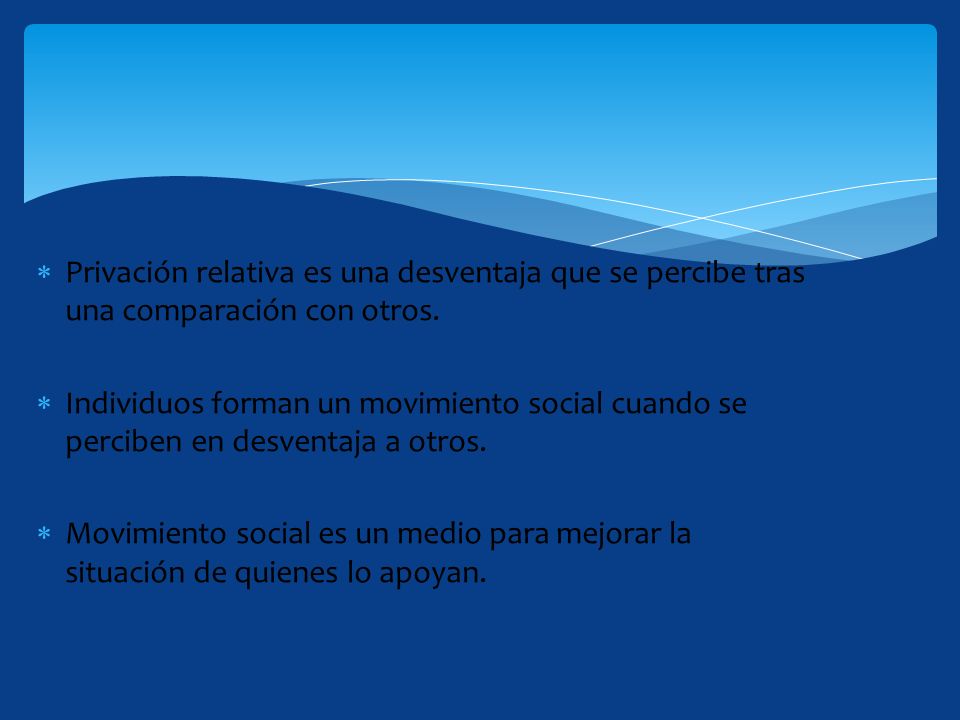 Privación relativa es una desventaja que se percibe tras una comparación con otros.