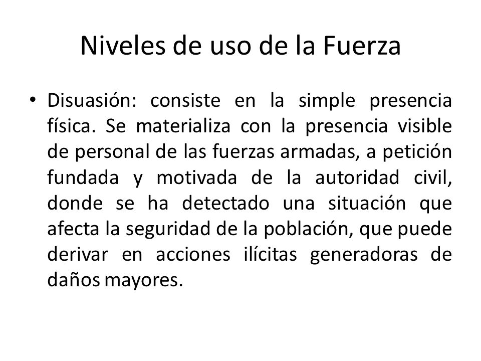 Niveles de uso de la Fuerza