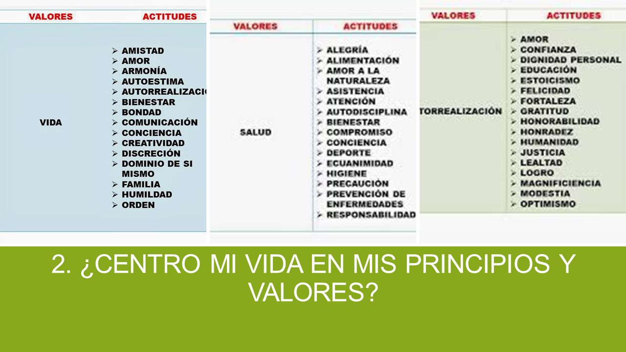 2. ¿Centro mi vida en mis principios y valores