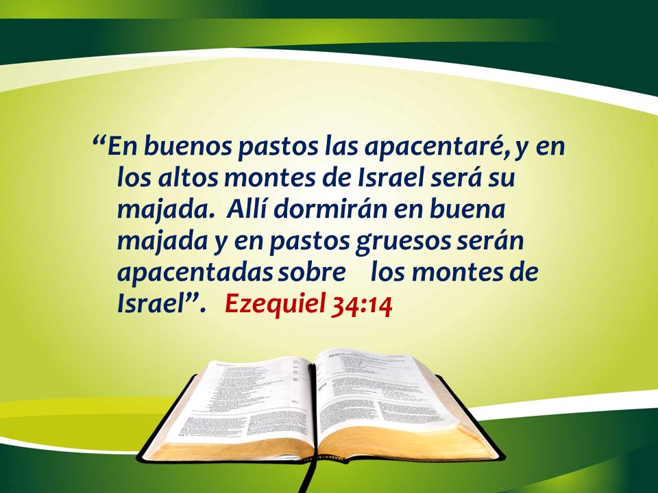 En buenos pastos las apacentaré, y en los altos montes de Israel será su majada.