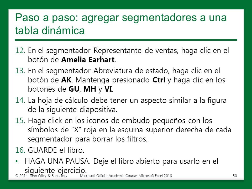 Paso a paso: agregar segmentadores a una tabla dinámica