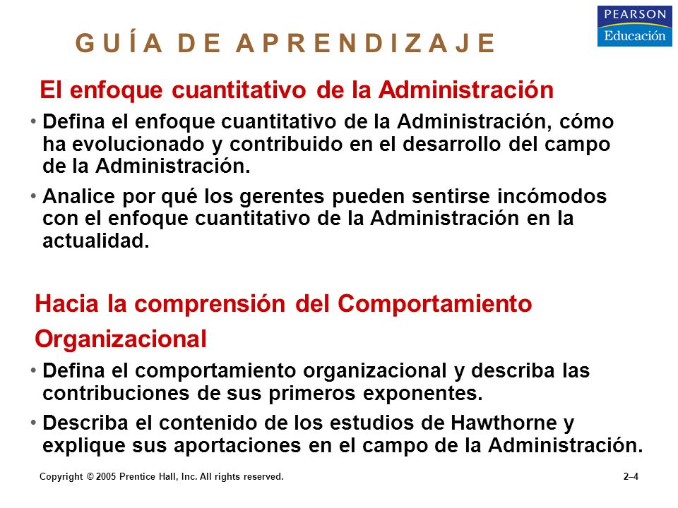 G U Í A D E A P R E N D I Z A J E El enfoque cuantitativo de la Administración.