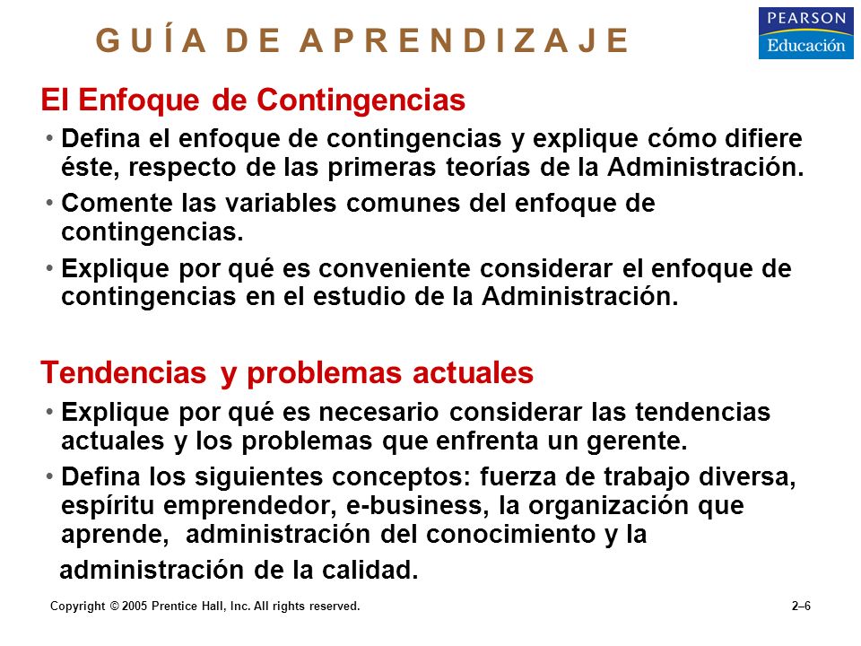 G U Í A D E A P R E N D I Z A J E El Enfoque de Contingencias