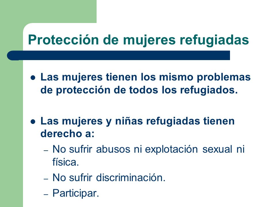 Protección de mujeres refugiadas