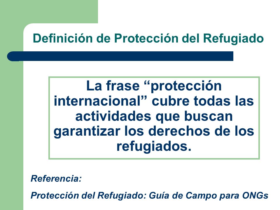 Definición de Protección del Refugiado