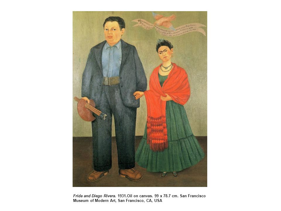 Frida and Diego Rivera Oil on canvas. 99 x cm