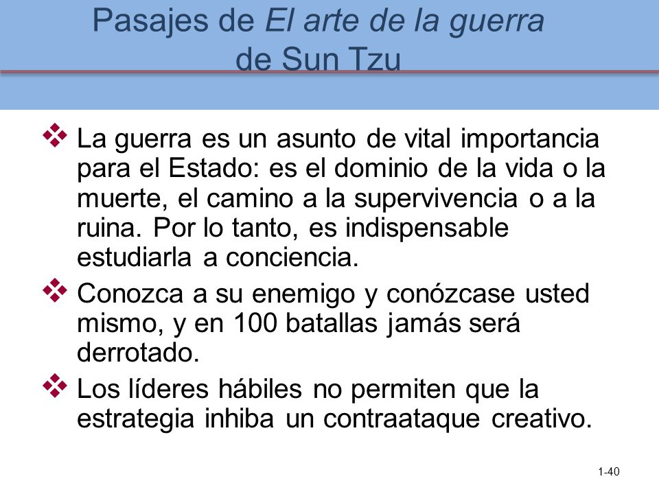 Pasajes de El arte de la guerra de Sun Tzu