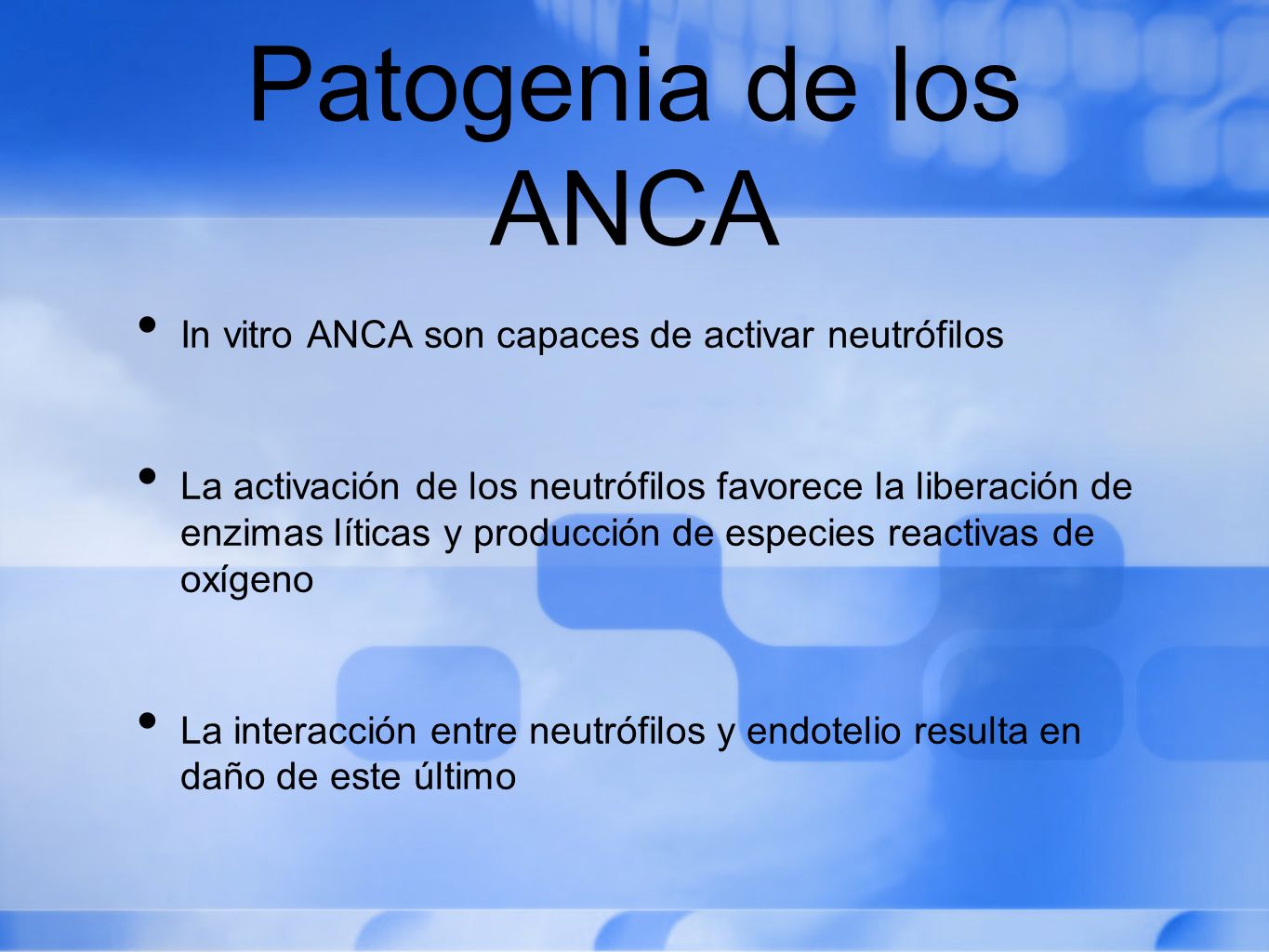 Patogenia de los ANCA In vitro ANCA son capaces de activar neutrófilos