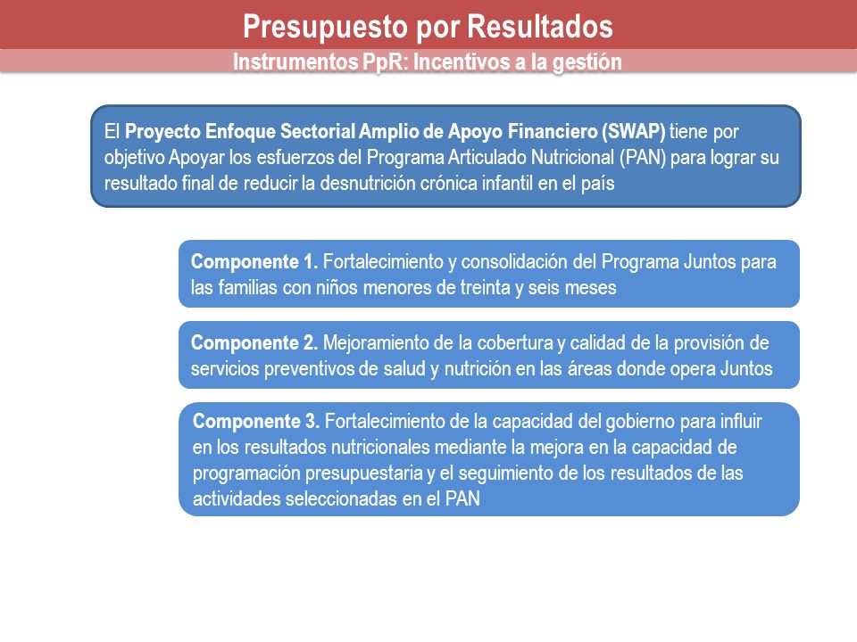 Presupuesto por Resultados Instrumentos PpR: Incentivos a la gestión