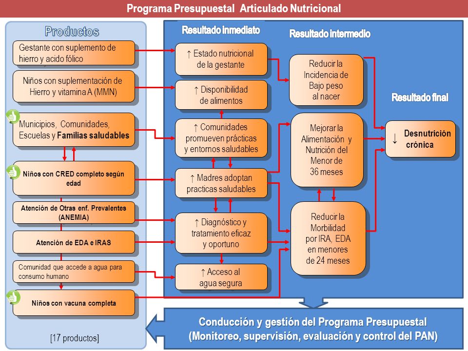 Productos Programa Presupuestal Articulado Nutricional ↓