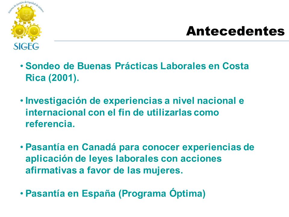 Antecedentes Sondeo de Buenas Prácticas Laborales en Costa Rica (2001).