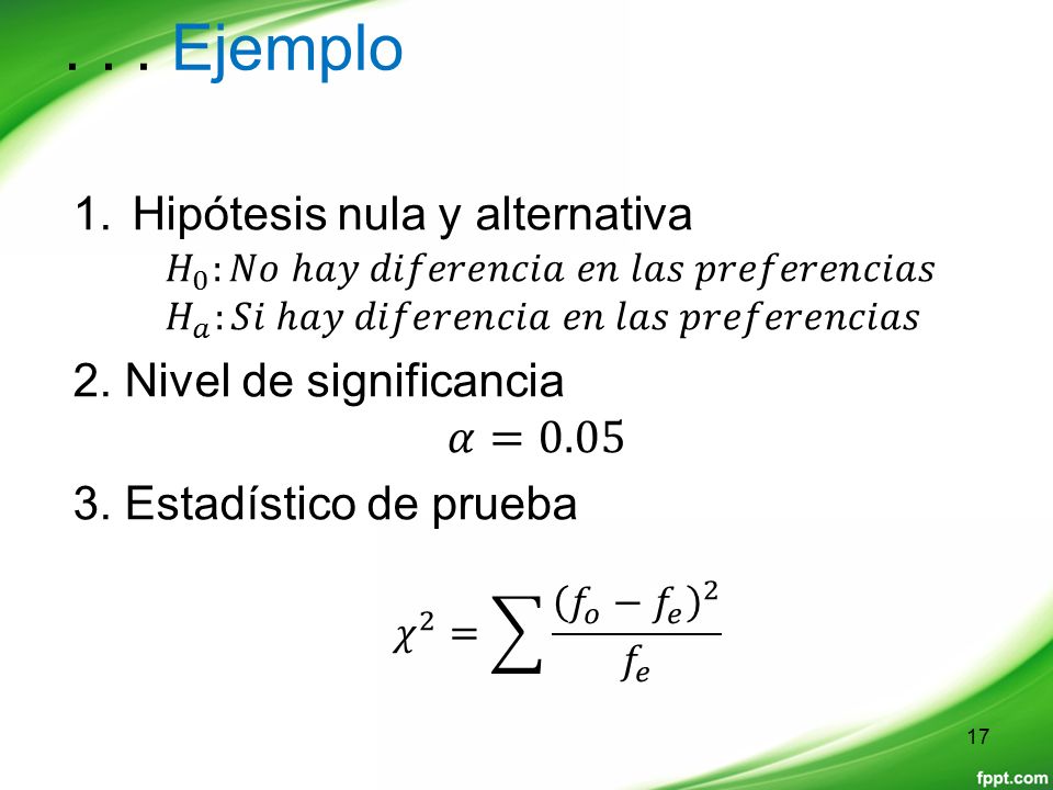 . . . Ejemplo Hipótesis nula y alternativa 2. Nivel de significancia