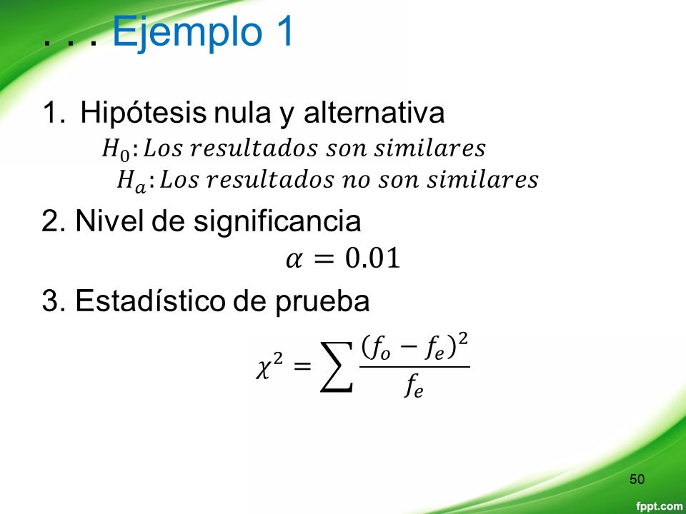. . . Ejemplo 1 Hipótesis nula y alternativa 2. Nivel de significancia