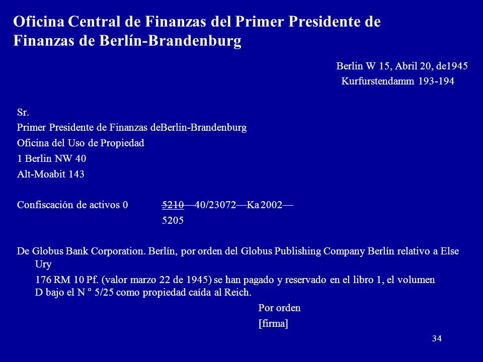 Oficina Central de Finanzas del Primer Presidente de Finanzas de Berlín-Brandenburg