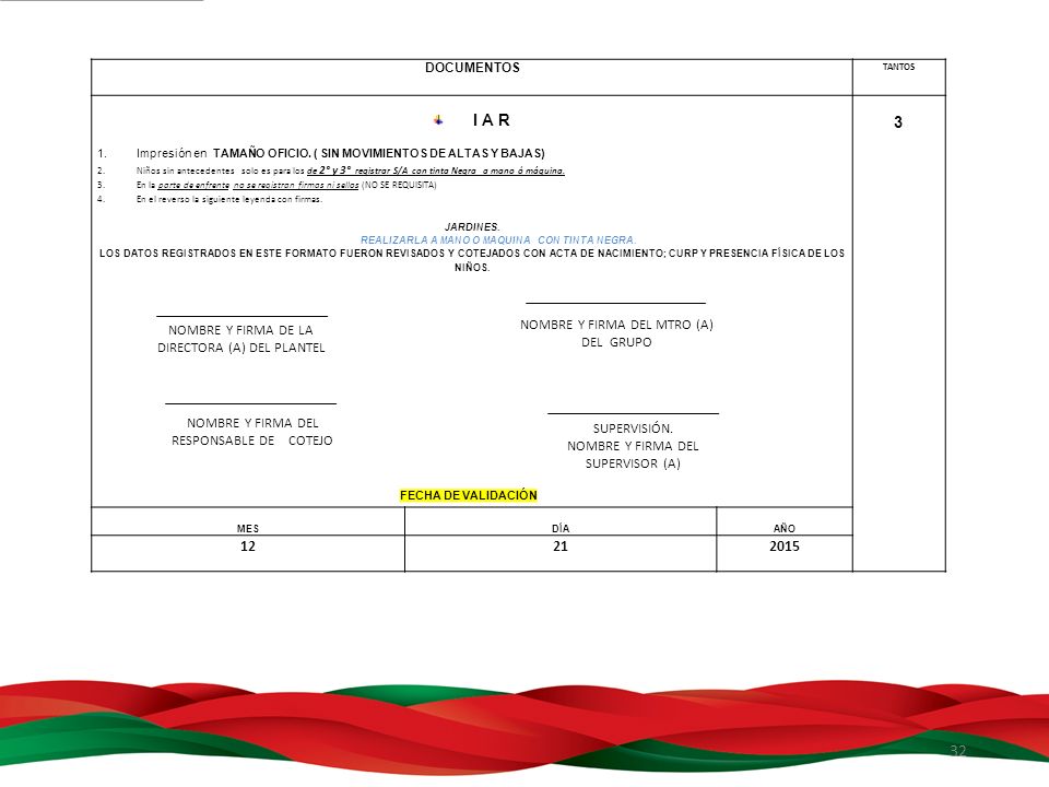 3 I a r Nombre y firma de la directora (a) del plantel