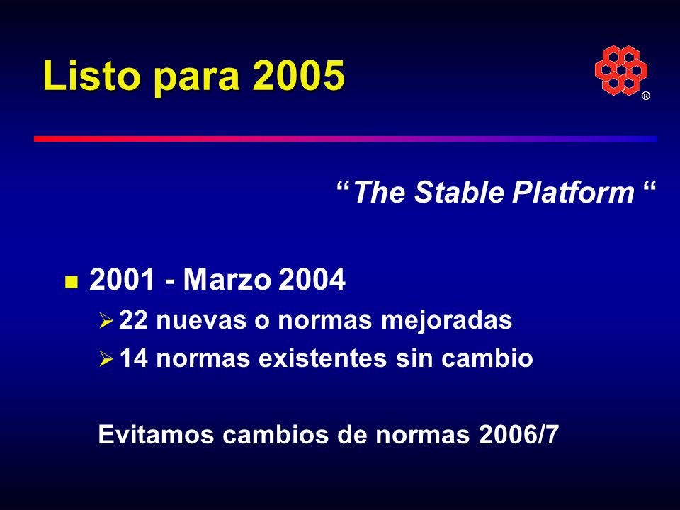 Listo para 2005 The Stable Platform Marzo 2004