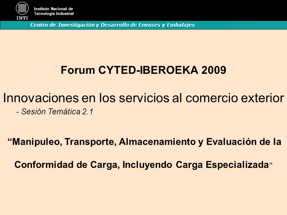 Conformidad de Carga, Incluyendo Carga Especializada
