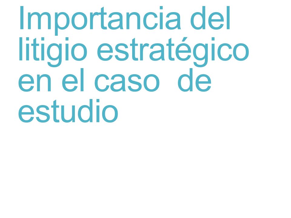 Importancia del litigio estratégico en el caso de estudio