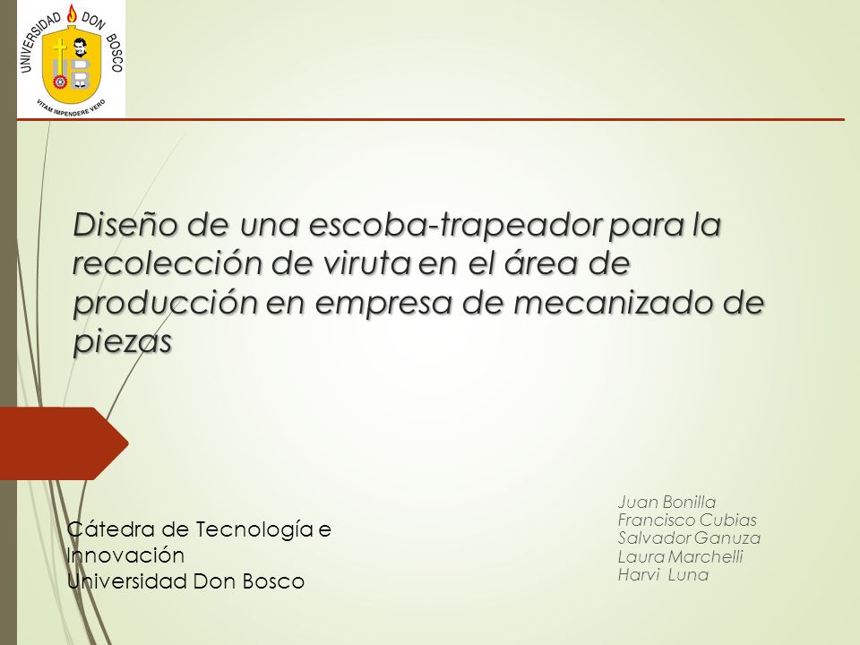 Diseño de una escoba-trapeador para la recolección de viruta en el área de producción en empresa de mecanizado de piezas