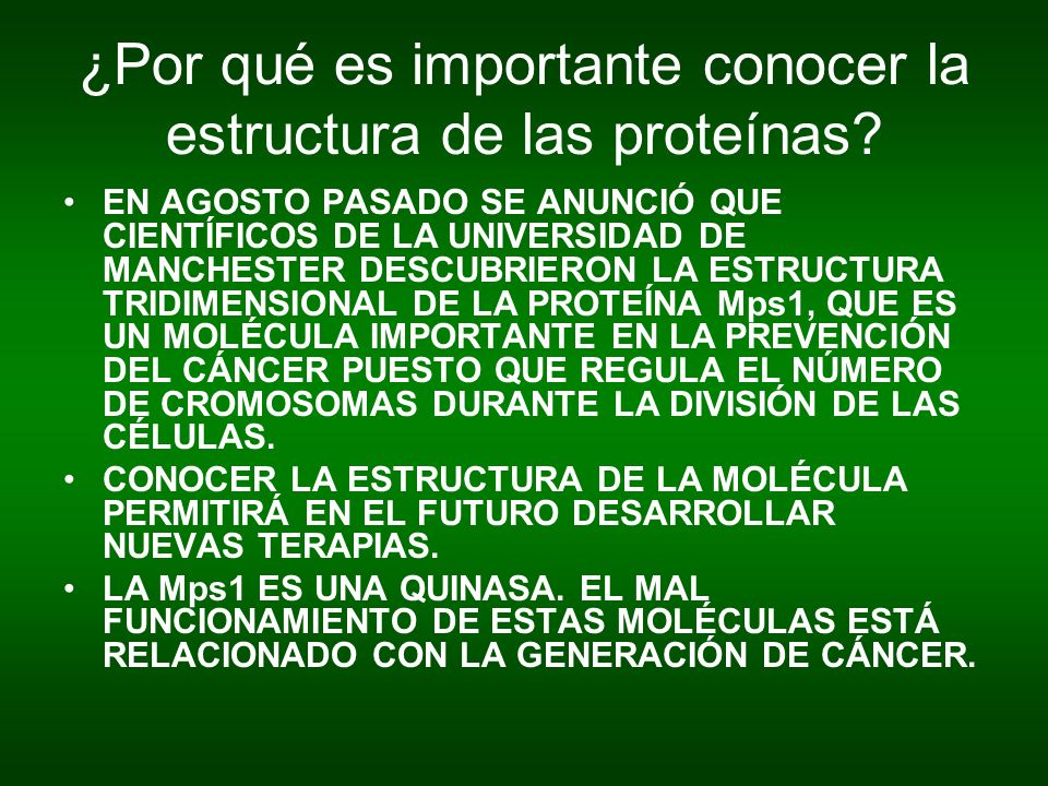 ¿Por qué es importante conocer la estructura de las proteínas