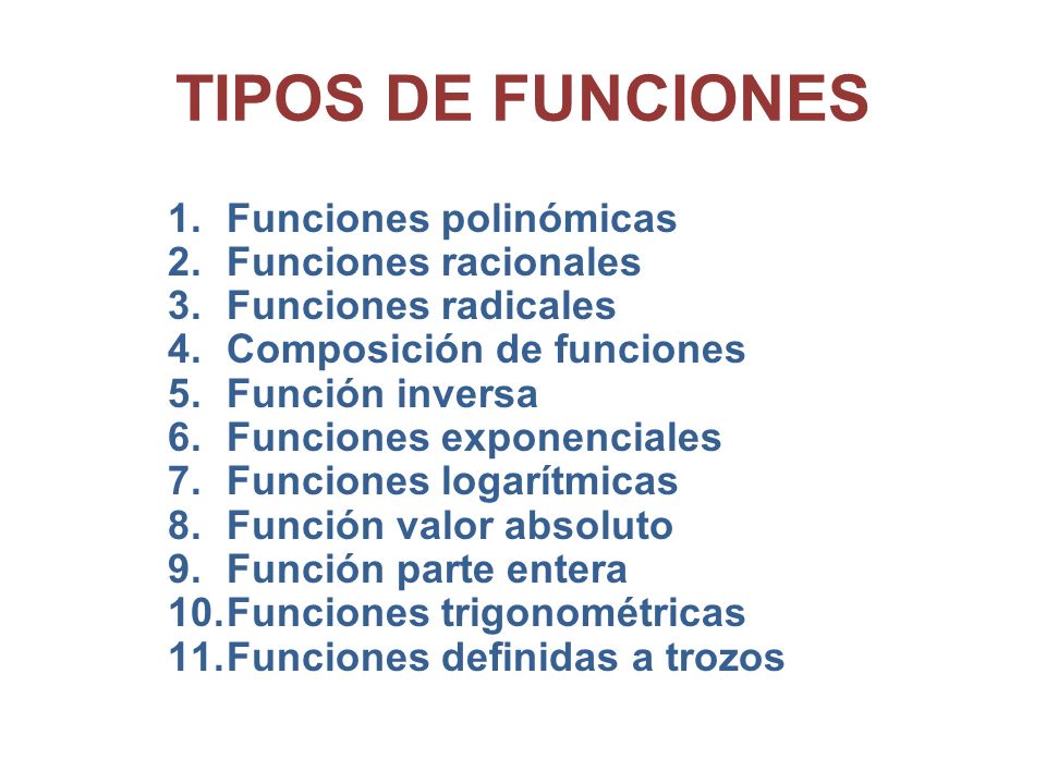 TIPOS DE FUNCIONES Funciones polinómicas Funciones racionales
