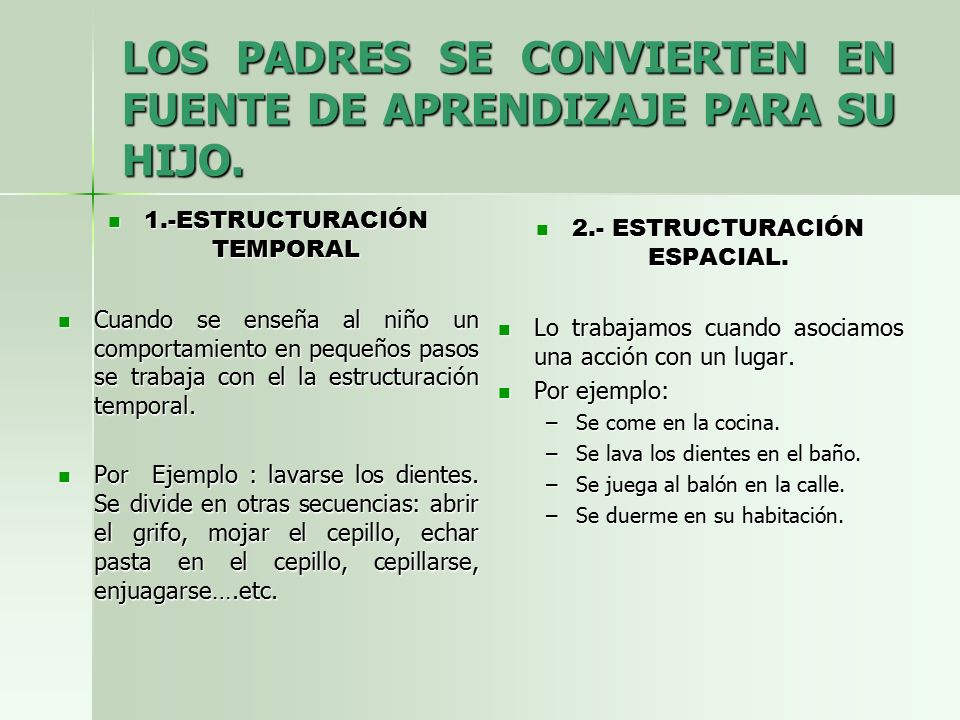 LOS PADRES SE CONVIERTEN EN FUENTE DE APRENDIZAJE PARA SU HIJO.