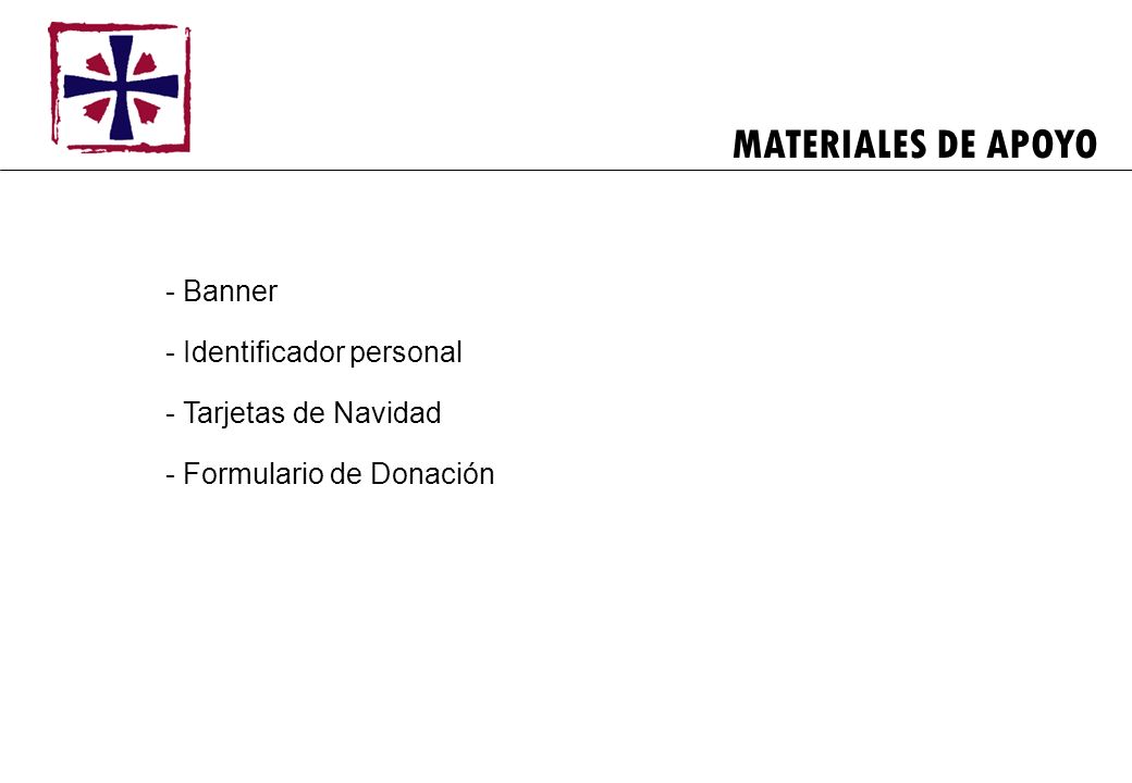 MATERIALES DE APOYO Banner Identificador personal Tarjetas de Navidad
