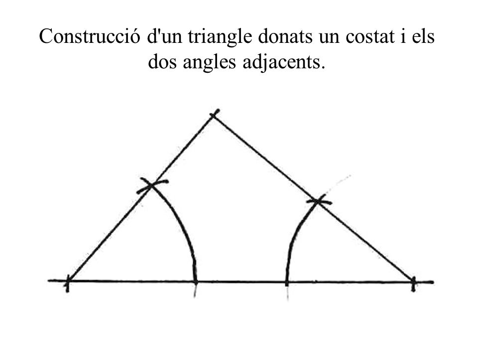 Construcció d un triangle donats un costat i els dos angles adjacents.