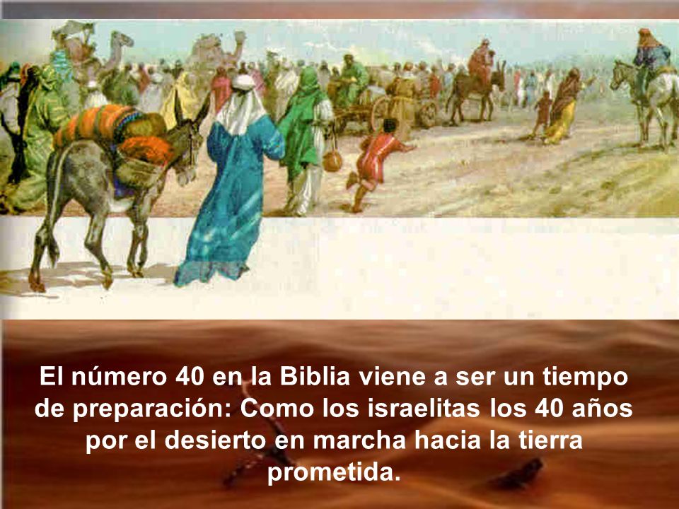 El número 40 en la Biblia viene a ser un tiempo de preparación: Como los israelitas los 40 años por el desierto en marcha hacia la tierra prometida.