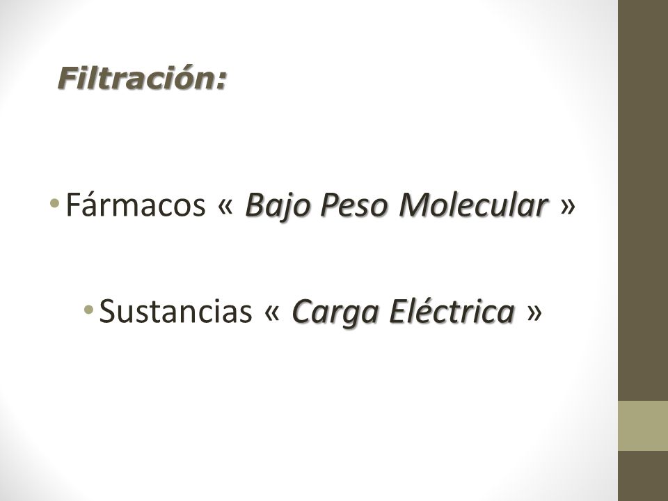 Fármacos « Bajo Peso Molecular » Sustancias « Carga Eléctrica »