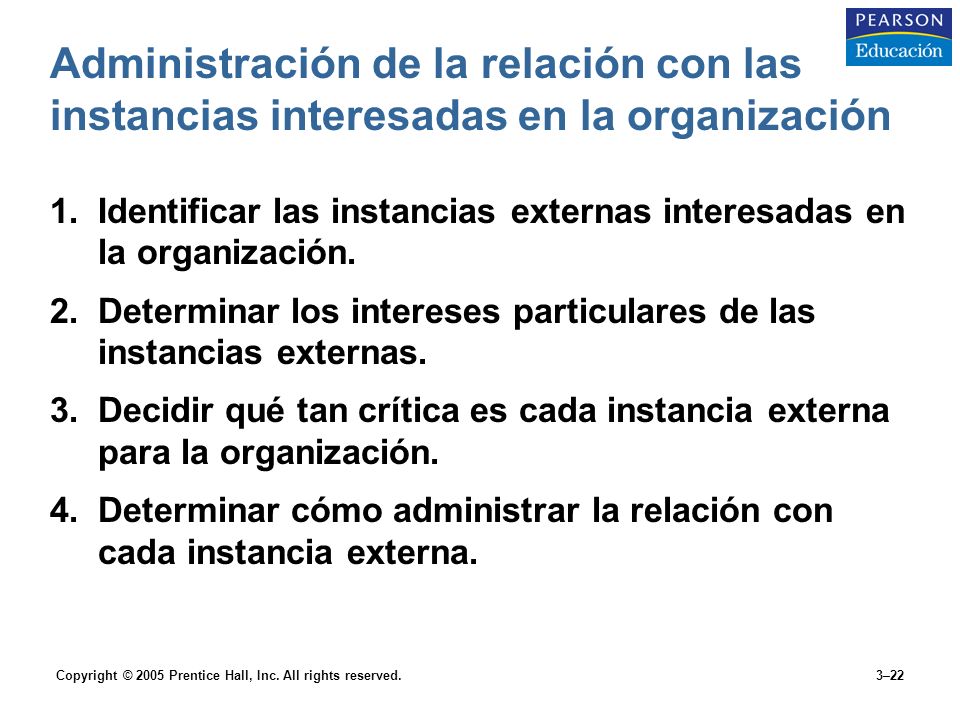 Administración de la relación con las instancias interesadas en la organización