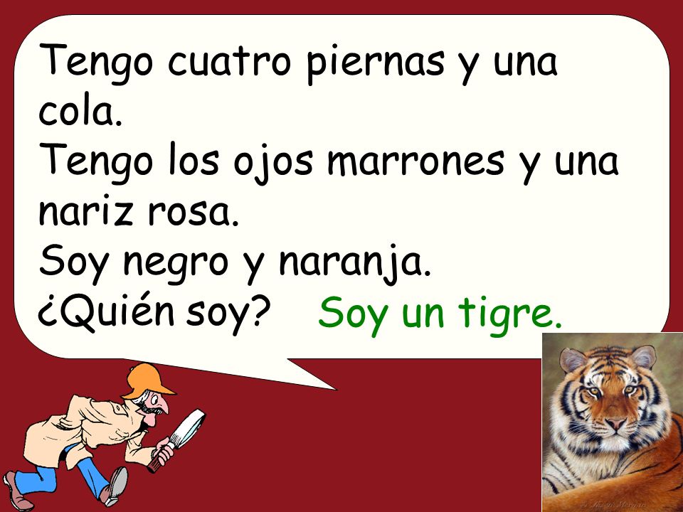 Tengo cuatro piernas y una cola.