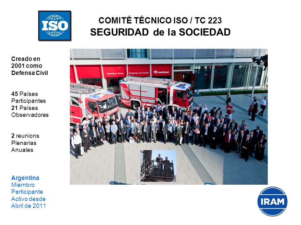COMITÉ TÉCNICO ISO / TC 223 SEGURIDAD de la SOCIEDAD