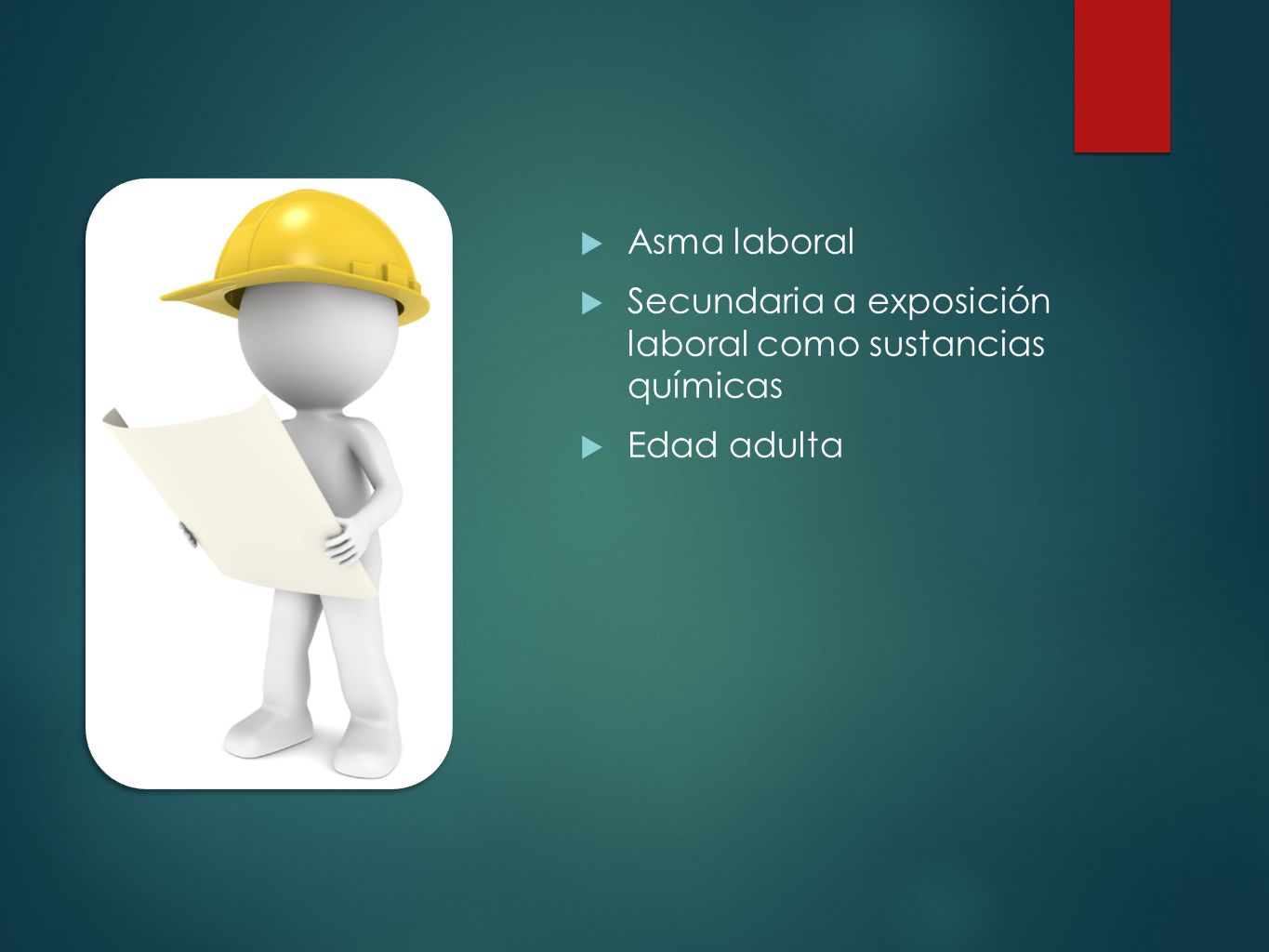 Asma laboral Secundaria a exposición laboral como sustancias químicas Edad adulta