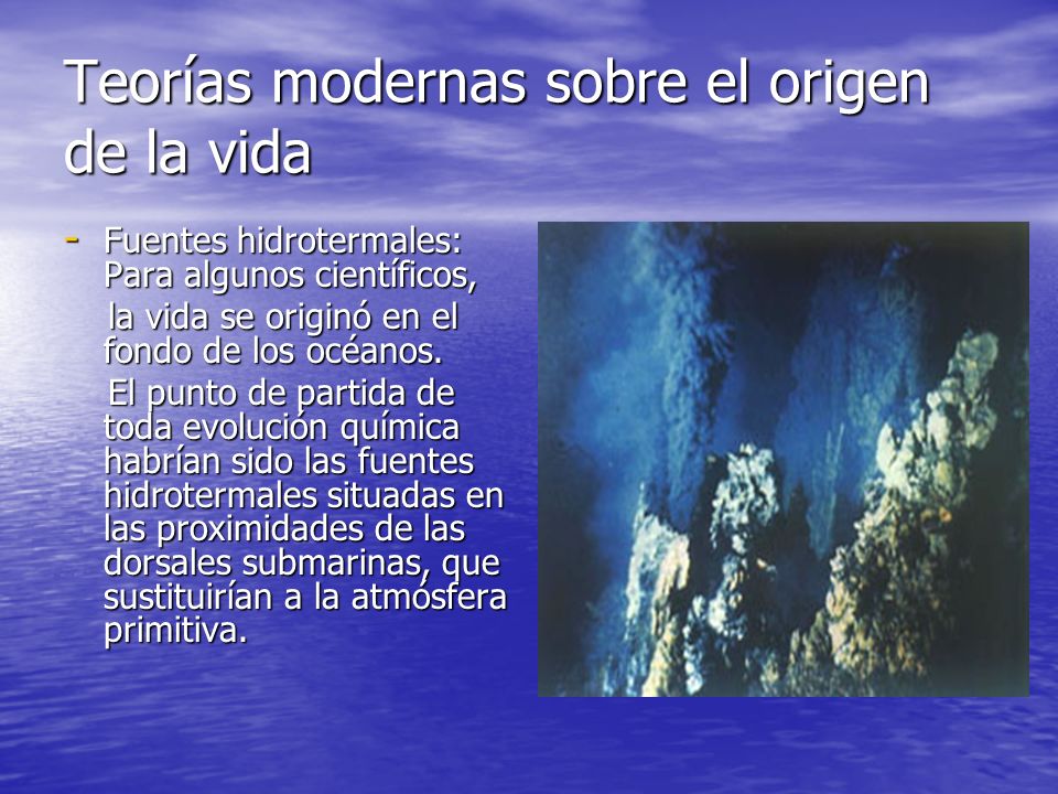 Teorías modernas sobre el origen de la vida