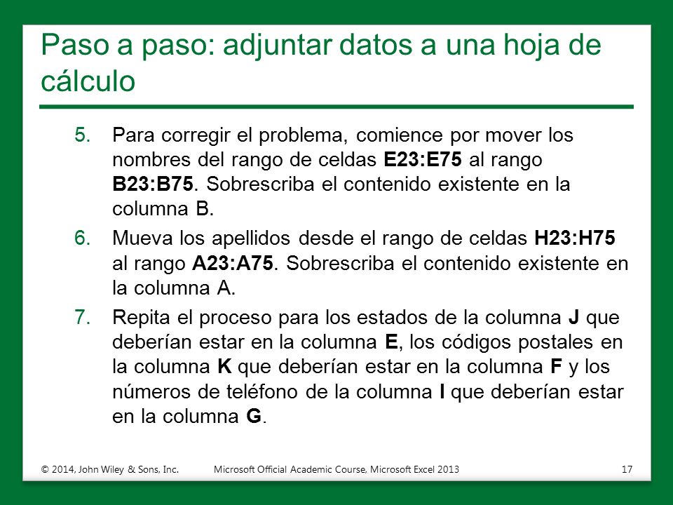 Paso a paso: adjuntar datos a una hoja de cálculo