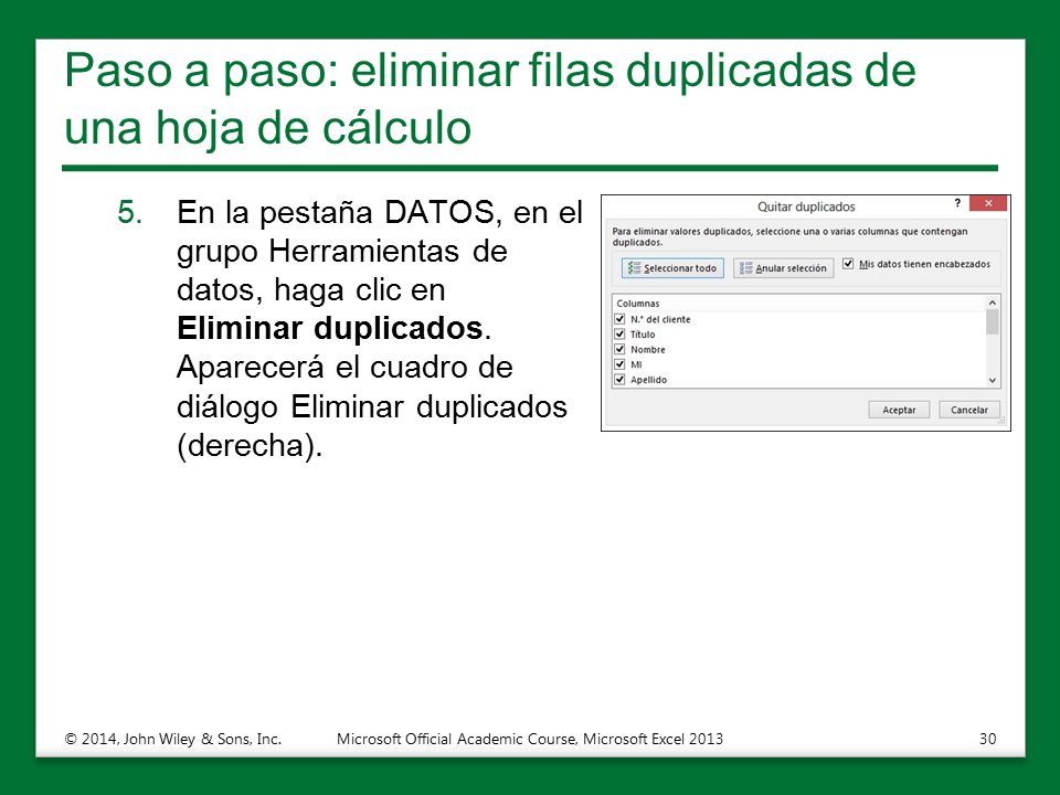 Paso a paso: eliminar filas duplicadas de una hoja de cálculo